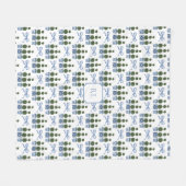 Chinoiserie Topiary Tree Monogram Fleece Deken (Voorkant (Horizontaal))
