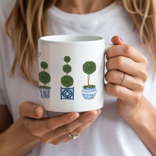 Chinoiserie Topiary Tree Trio Keramiek Koffiemok