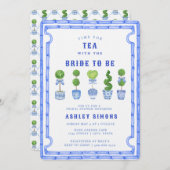Chinoiserie Topiary Vrijgezellenfeest | Tea Party Kaart (Voorkant / Achterkant)
