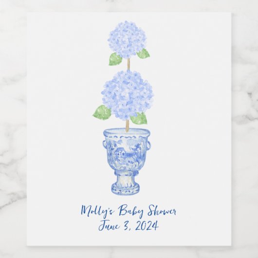 Chinoiserie Topiary Wijnlabel Wijn Etiket (Enkel label)