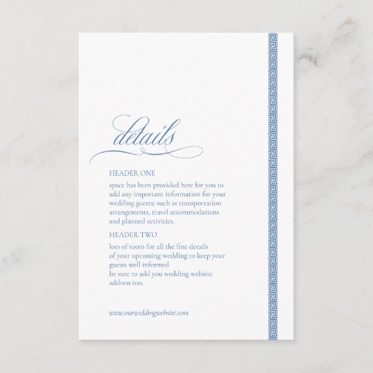 Chinoiserie Tree Motif Wedding Details ID1094 Informatiekaartje (Voorkant)