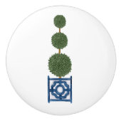 Chinoiserie Triple Topiary Tree Keramische Knop (Voorkant)
