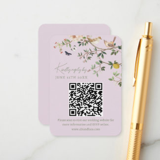 Chinoiserie Trouwwebsite RSVP QR Code  Informatiekaartje