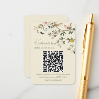 Chinoiserie Trouwwebsite RSVP QR Code  Informatiekaartje