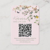 Chinoiserie Trouwwebsite RSVP QR-code  Informatiekaartje (Voorkant)