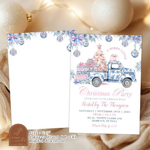 Chinoiserie Truck Merry Little Christmas Party Kaart