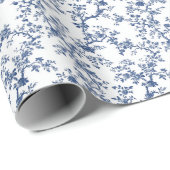 Chinoiserie Tuin Blauw Cadeaupapier (Rol Hoek)