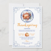 Chinoiserie Turkije Thanksgiving Diner Kaart (Voorkant)