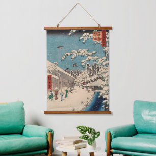Chinoiserie Ukiyo-e Japans winters landschap met s Hangend Wandkleed