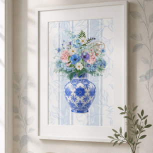 Chinoiserie Vaas Aquarel Poster