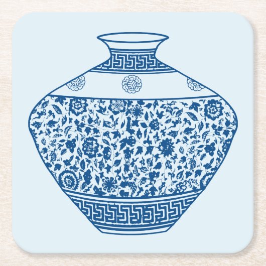  Chinoiserie Vaas Ginger Jar Kartonnen Onderzetters (Voorkant)