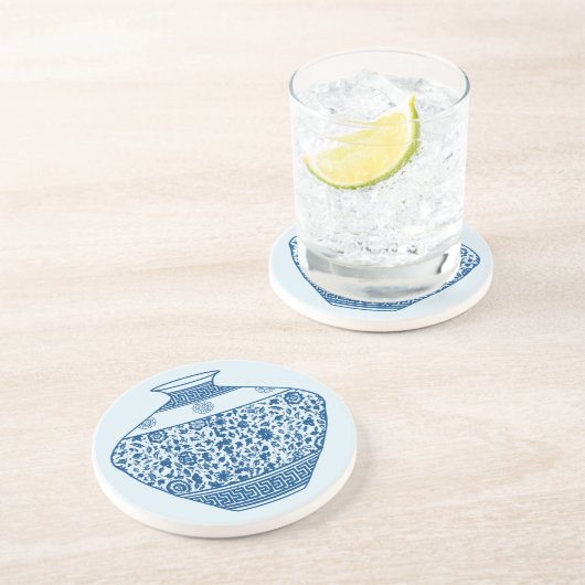  Chinoiserie Vaas Ginger Jar Zandsteen Onderzetter (Zijkant)