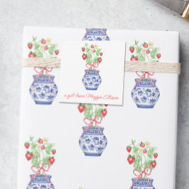 Chinoiserie Vaas Rode Aardbei Gift Enclosure Notitiekaartje