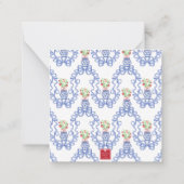 Chinoiserie Vaas Rode Aardbei Gift Enclosure Notitiekaartje (Achterkant)