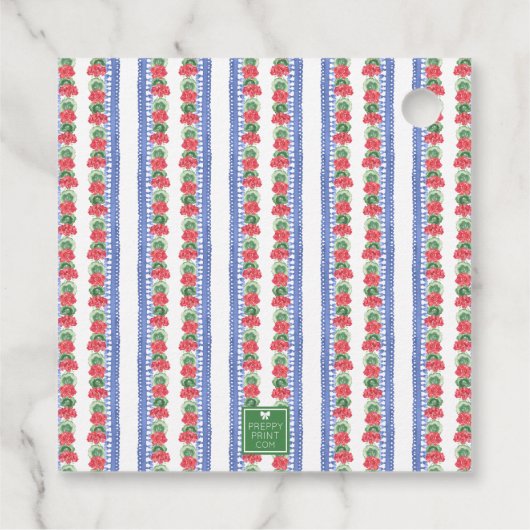 Chinoiserie Vaas van Rode Geraniums Bedankjes Labels (Achterkant)