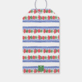 Chinoiserie Vaas van rode geraniums gepersonalisee Cadeaulabel (Achterkant)