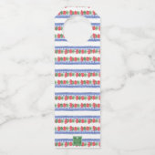 Chinoiserie Vaas van rode geraniums gepersonalisee Flessenhanger (Achterkant)