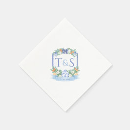 Chinoiserie Vakantie Koppel Wapen Huwelijksfeest Servet