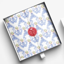 Chinoiserie Vazen van rode aardbeien en blauwe boo Tissuepapier