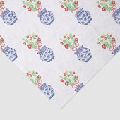 Chinoiserie Vazen van Rode Aardbeien Tissuepapier (Detail)