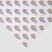 Chinoiserie Vazen van rode geraniums Tissuepapier (Detail)