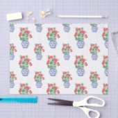 Chinoiserie Vazen van rode geraniums Tissuepapier (Craft)