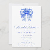 Chinoiserie Victoriaans Bow Blue Vrijgezellenfeest Kaart (Voorkant)