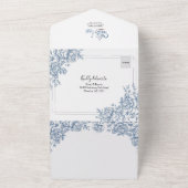 Chinoiserie Victoriaans Tea Party bruiloft uitnodi All In One Uitnodiging (Buitenkant)