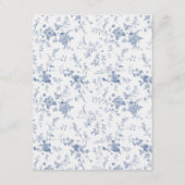 Chinoiserie Victoriaans Toile Blauw Bruiloft Detai Informatiekaartje (Achterkant)