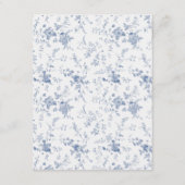 Chinoiserie Victoriaanse Stofblauwe Trouwdetails Informatiekaartje (Achterkant)