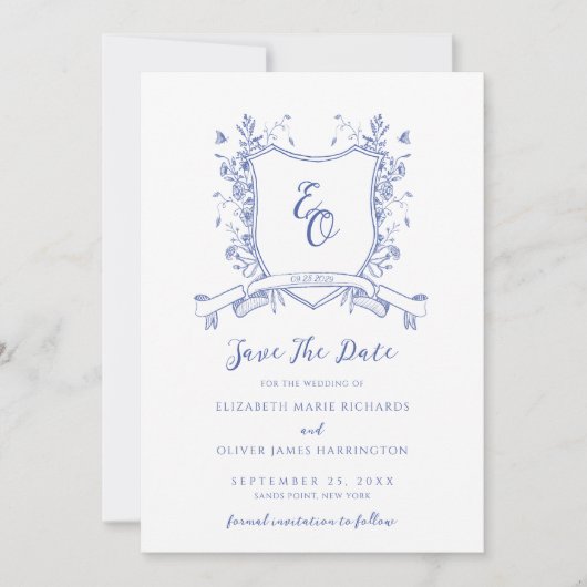 Chinoiserie Vintage bruiloft Save The Date (Voorkant)