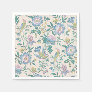 Chinoiserie Vintage Vogel Bloem Motief in Pastelti Servet
