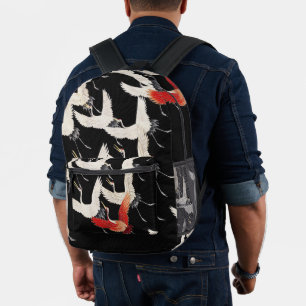 Chinoiserie Vliegende Kraan Zen Minimalistische Ki Bedrukte Rugzak