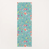 Chinoiserie vlinders, blauwgroen bloemen, yogamat (Voorkant)