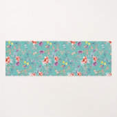 Chinoiserie vlinders, blauwgroen bloemen, yogamat (Voorkant (horizontaal))