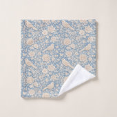 Chinoiserie Vogel- en Bloemloze Naad Patroon Bad Handdoek (Wasdoekje)