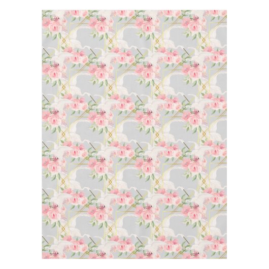 Chinoiserie, vogel, vogels, vrede, heron, tafelkleed (Voorkant)