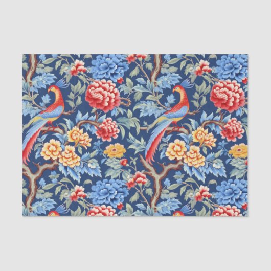 Chinoiserie Vogels Bloemenschilderij Decoupage Tissuepapier (Voorkant)