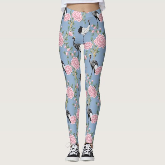 Chinoiserie vogels en chrysant leggings (Voorkant)