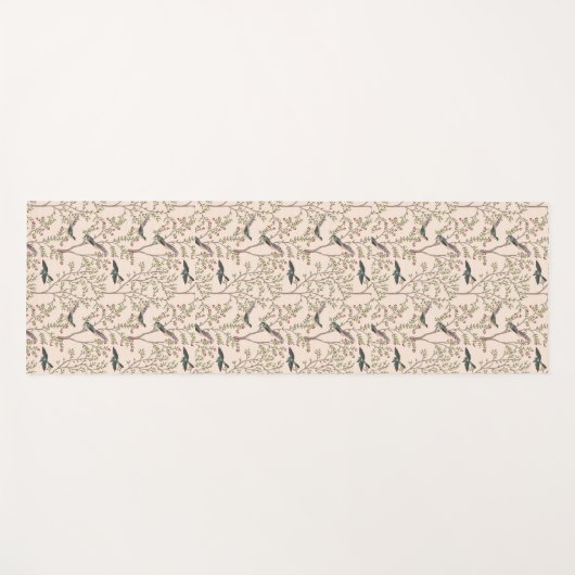 Chinoiserie vogels en gebladerte blush roze yogamat (Voorkant (horizontaal))