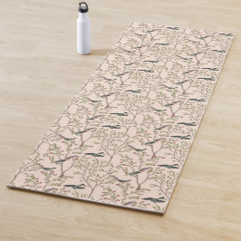 Chinoiserie vogels en gebladerte blush roze yogamat