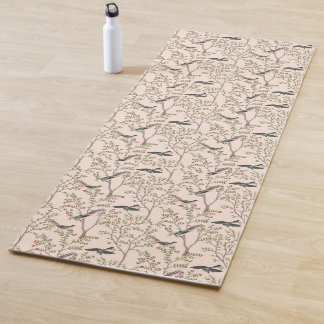 Chinoiserie vogels en gebladerte blush roze yogamat