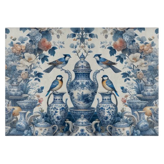 Chinoiserie  Vogels & Vazen Snijplank (Voorkant)