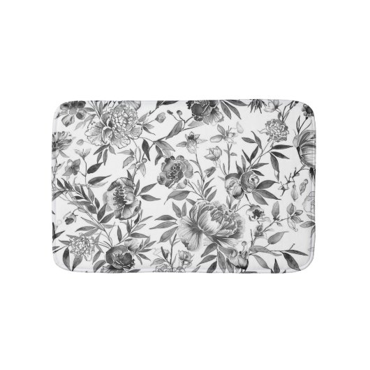 Chinoiserie watercolor bloemschildering badmat (Voorkant)