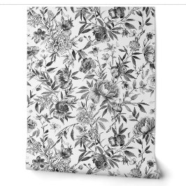 Chinoiserie watercolor bloemschildering behang