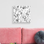Chinoiserie watercolor bloemschildering canvas afdruk (Insitu (Woonkamer))