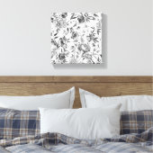 Chinoiserie watercolor bloemschildering canvas afdruk (Insitu (Slaapkamer))