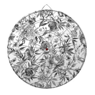 Chinoiserie watercolor bloemschildering dartbord