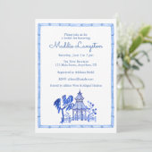 Chinoiserie Watercolor Pagode Kaart (Staand voorkant)