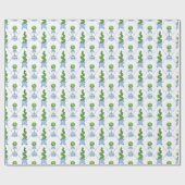 Chinoiserie Watercolor Topiaire Cadeaupapier (Vlak)